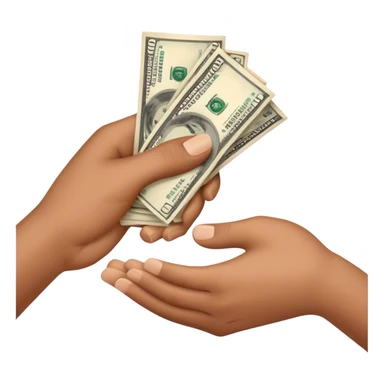 giving money from hand to hand sticker