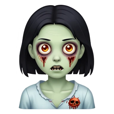 girl zombie with black hair sticker