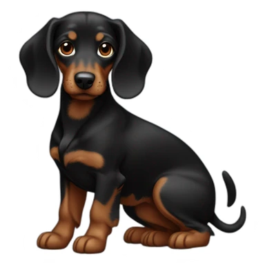 dark puppy teckel with long hair sticker
