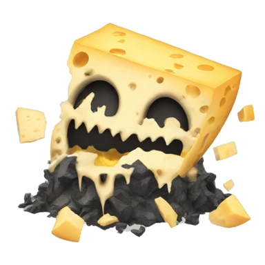 Destruction with cheese sticker