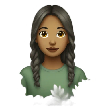 Girl as a nature art sticker