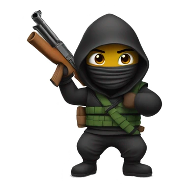 ninja holding and ak-47 sticker