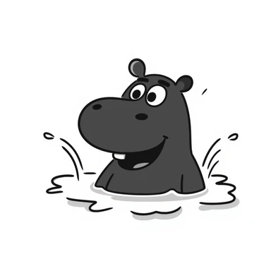 Hippo sticker