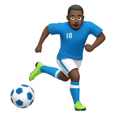 Soccer player with a train in blue  sticker