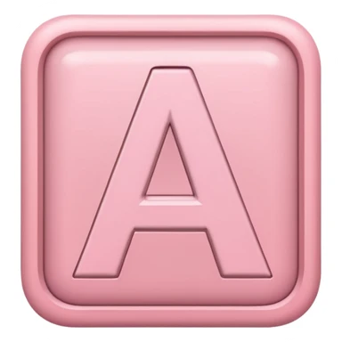 The letter A in a light pink sqaure sticker