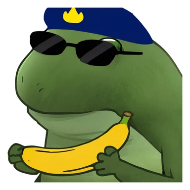 Turtle eating a banana  sticker
