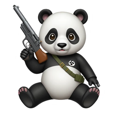 PANDA WITH GUN sticker