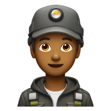 boy in a helicopter hat sticker