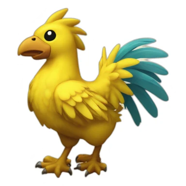 Chocobo with speech bubble saying "Kweh!" sticker
