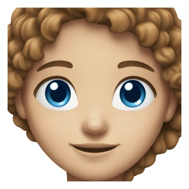 smiling girl with brown hair and blue eyes sticker