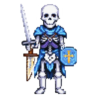 skeleton warrior with a sword sticker