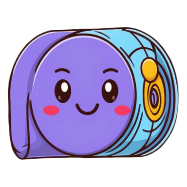 big sparkle emoji overlaid in front of a roll of fabric behind it sticker