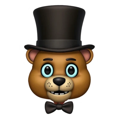 Freddy Fazbear with black and tiny hat from Five Nights At Freddy's Movie sticker