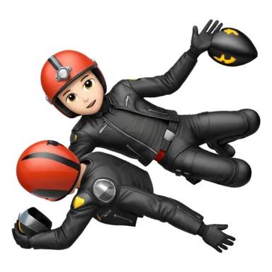 a motorcyclist lying on the ground who has just fallen sticker