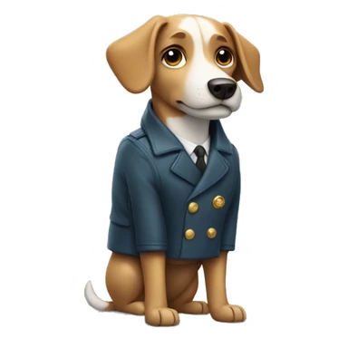 Doorman dog wearing a jacket sticker