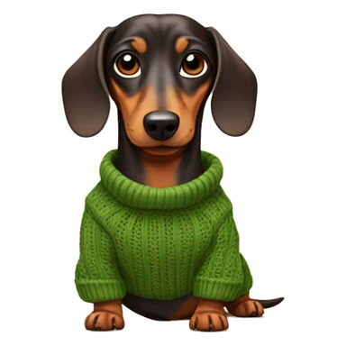 dachshund in sweater sticker