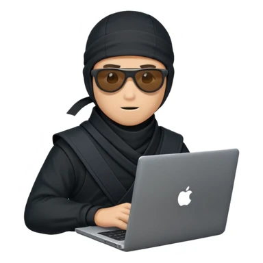 Ninja with sunglasses on laptop sticker