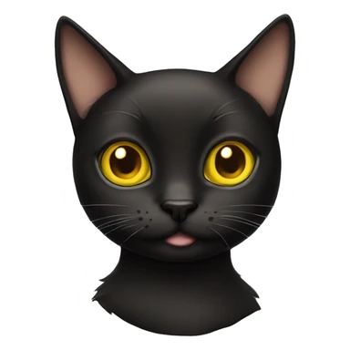 Black cat with yellow eyes brown bow sticker
