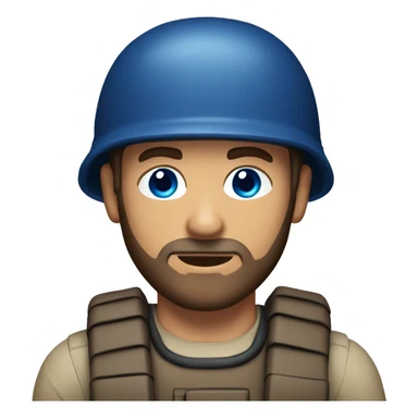 bomb disposal technician, tanned, blue eyes, brown hair and short beard sticker