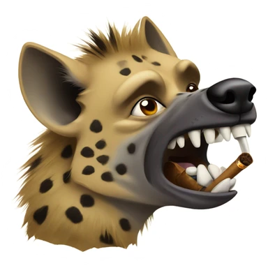 Hyena smoking a cigar sticker