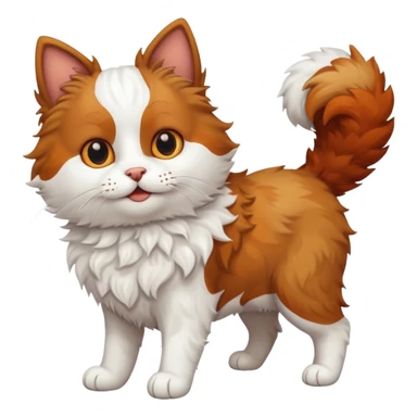 White Cat With Brown Orange and White and beige curly dog sticker