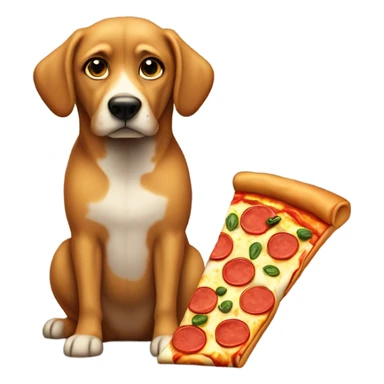 Pizza with a dog sticker