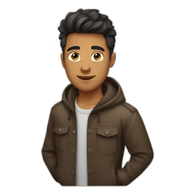 jeune homme brun tete sticker