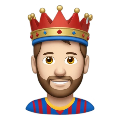 Messi with a crown color blue and red sticker
