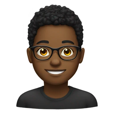 Black teen whit glasses  sticker