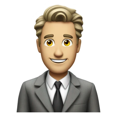 White collar criminal who is happy about getting a new home sticker