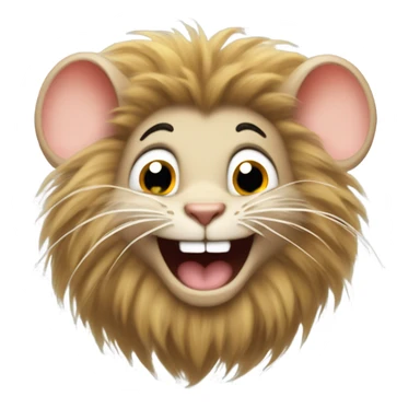 Tan mouse with lion's mane is evil laughing sticker