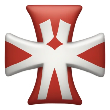A rectangle with a white background and a red stripe horizontal and vertical like a cross with a white star in the middle with a red hand in the star and a red crown above the star  sticker