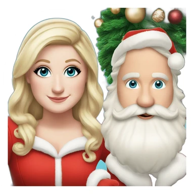 Meghan Trainor dressed as santa for Christmas wink sticker
