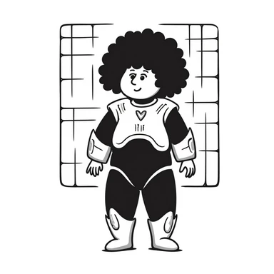 Cabbage Patch Kid in Tron-inspired armor, 80's retro sci-fi, digital grid background sticker