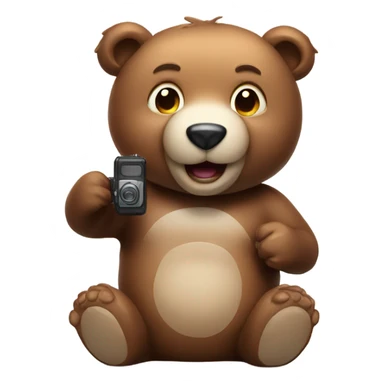 Cute Bear taking flash photo  sticker