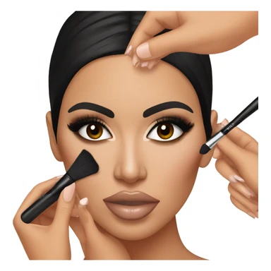 kim kardashian doing her makeup sticker
