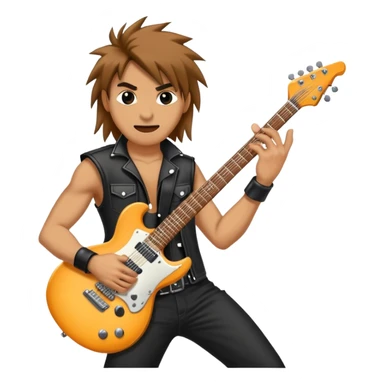 rock and roll hand gesture, electric guitar, heavy metal band sticker