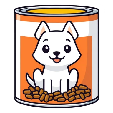 dog food can sticker