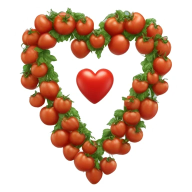 red heart adorned with tomato garlands sticker
