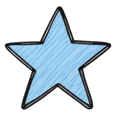 hand-drawn style blue star sticker