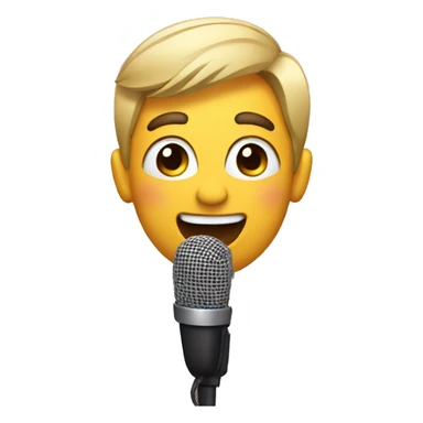 singing with microphone sticker