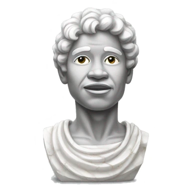 African American white marble statue  sticker