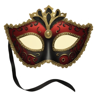 Red and black vintage masquerade mask  sticker