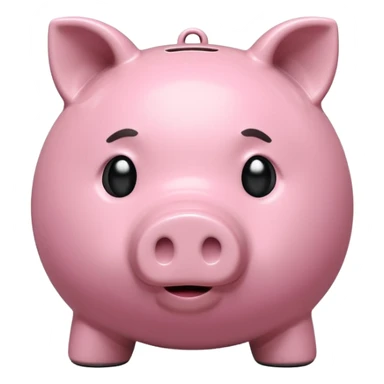 emoji of sad piggy bank, right view sticker