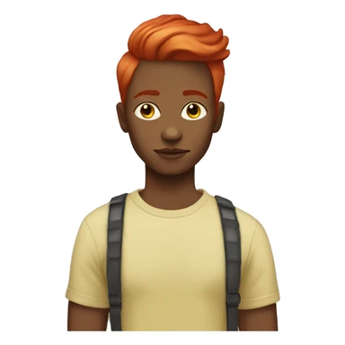 red hair non binary human yellow skin sticker