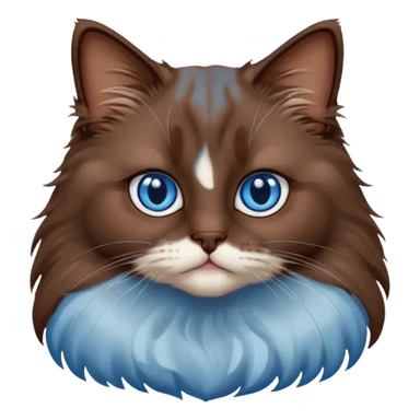 Chocolate colored ragdoll cat head sticker