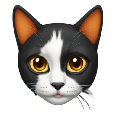 Half black and half orange cat sticker