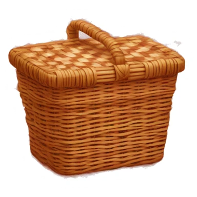 Wicker Picnic basket on a red and white plaid blanket sticker
