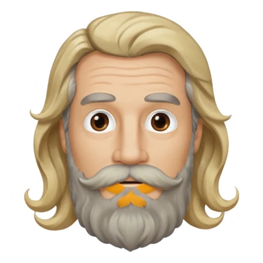 MID AGE MAN WITH LONG BLOND, GREY & bROWN WAVY HAIR; AND BROWN & GREY MOUSTACH AND BEARD sticker