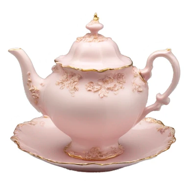 vintage rococo light pink tea set  sticker